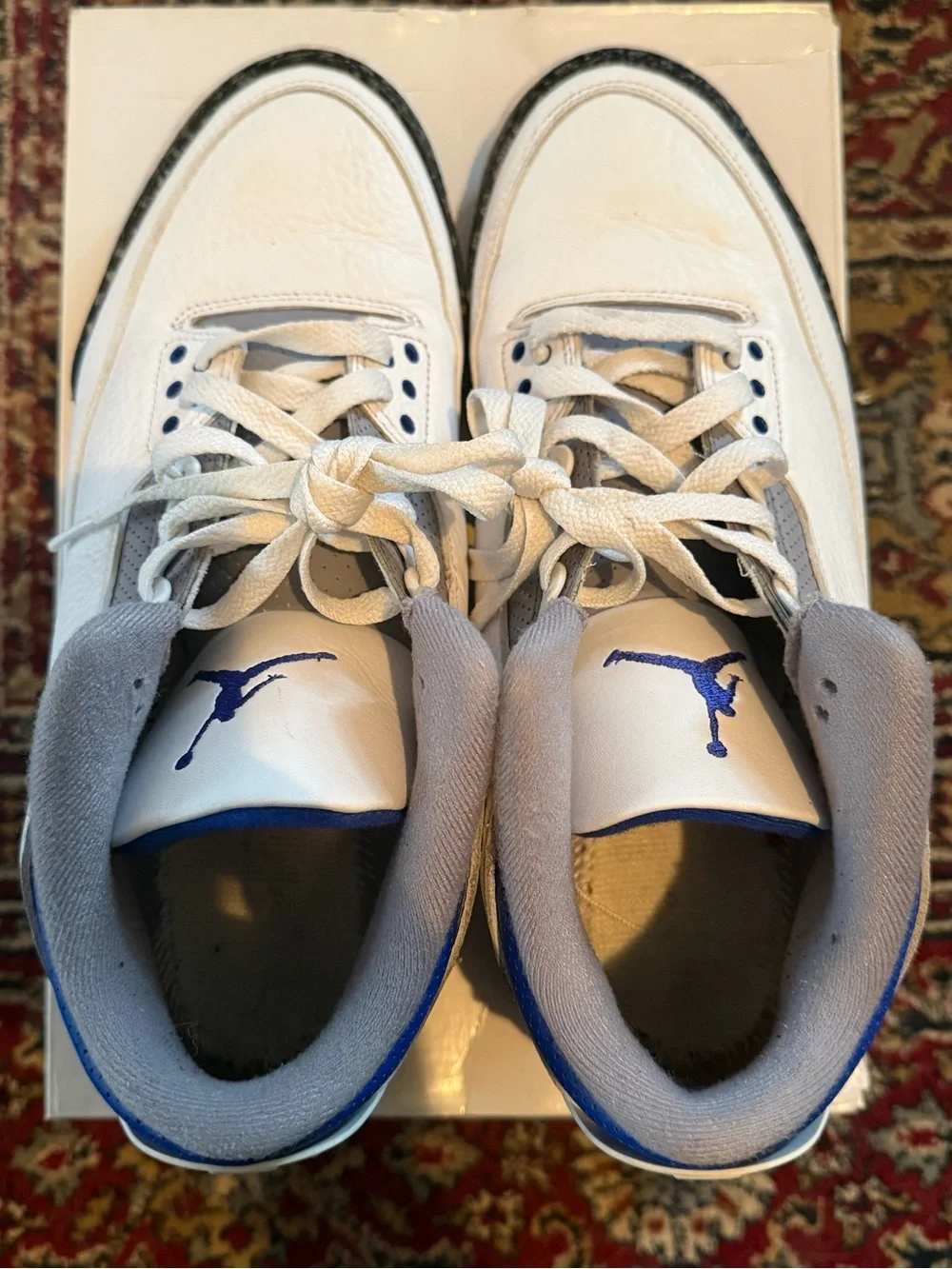 Jordan 3 Retro Racer Blue - Men's White, Blue & Gray Retro Basketball Sneakers